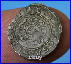RARE King Edward VI Base Silver Penny 1551-3 London Mint Rose Issue mm Escallop