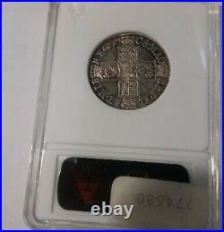 Rare 1708 Great Britain Queen Anne Silver Shilling-ANACS UNC details