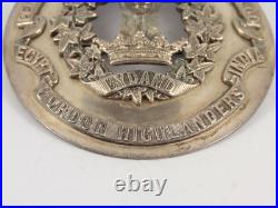 Rare Victorian Gordon Highlanders Sterling Silver Officers Plaid Badge 135g Gf88
