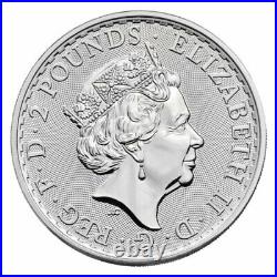 Roll of 25 2022 Great Britain 1 oz Silver Britannia £2 Coins GEM BU Delay