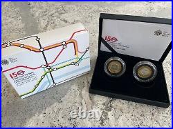 Royal Mint London Underground Silver Proof Piedfort 2 Coin Set