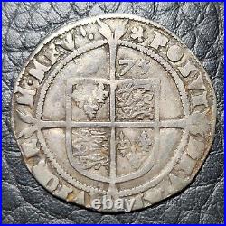 Silver 1575 England Great Britain 6 Pence Eglantine MM S-2563 Elizabeth I