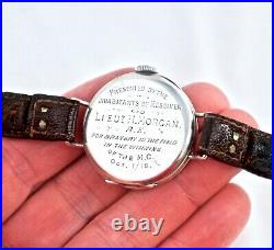 Silver Rolex WW1 Military Cross Tribute Trench Watch/Medal. Resolven, Wales