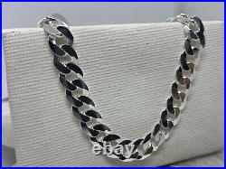 Solid 925 Genuine Sterling Silver 8mm Men&Woman Curb Chain Necklace All Size