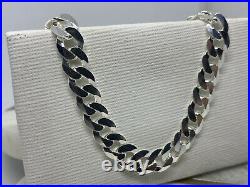 Solid 925 Genuine Sterling Silver 8mm Men&Woman Curb Chain Necklace All Size
