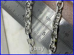 Solid Chunky 925 Sterling Silver 6mm Diomand Cut Belcher Mens Chain Neclace NEW