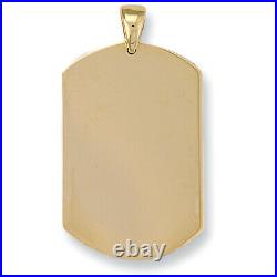 Solid Genuine 9ct Yellow Gold Mens Dog Tag Neclace&Pendant 20 Free Engraving
