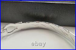 Sterling Silver Bangle. 925 Ladies 26 grams Hallmarked Hook Solid Heavy