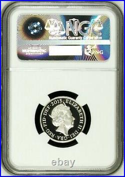 (TOP POP) 2015 Great Britain Silver £1 Royal Arms Proof NGC PF 69