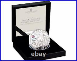 Team GB 2021 UK 50p Silver Proof Piedfort Colour Coin BOX & COA Ltd 1500