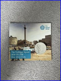 The Royal Mint THE TRAFALGAR SQUARE 2016 Very Rare UK £100 Fine Silver Coin