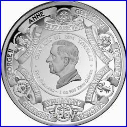 Tokelau 2024 Monarchs of Great Britain $1 1 Oz Pure Silver Prf OGP-MINTAGE 1000