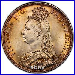 Toned Silver 1887 Great Britain Crown PCGS MS63