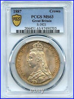 Toned Silver 1887 Great Britain Crown PCGS MS63