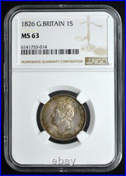 UK Great Britain George IV Shilling 1826 NGC MS63 $10 off every $100
