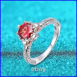 Urbane 1ct Red Diamond Engagement Ring in White Gold Box & Papers Lab-Created