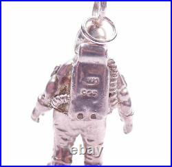 Very Rare Vintage Silver Nuvo Astronaut Space Charm Solid 925 Sterling