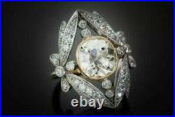 Vintage Inspire Art Deco Engagement Unique Ring 3 Ct Diamond 925 Sterling Silver