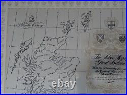 Vintage Large Sterling Silver Wall Map Of Great Britain, Limited Edition
