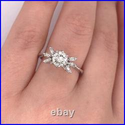 Vintage Round + Baguette Diamond Ring, Set With 1.02ct Diamonds, In 18ct Gold