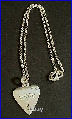 WRIGHT & TEAGUE Sterling Silver Heart HOPE Anchor Pendant Necklace